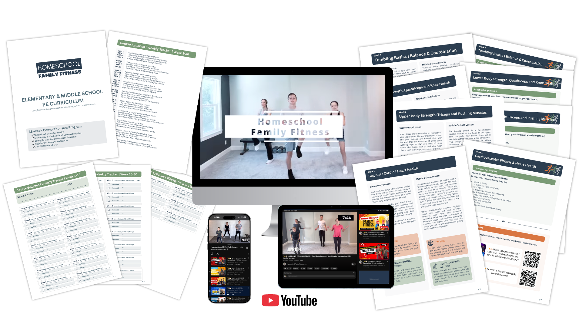 HFF Elementary & Middle School PE Curriculum — full contents spread
