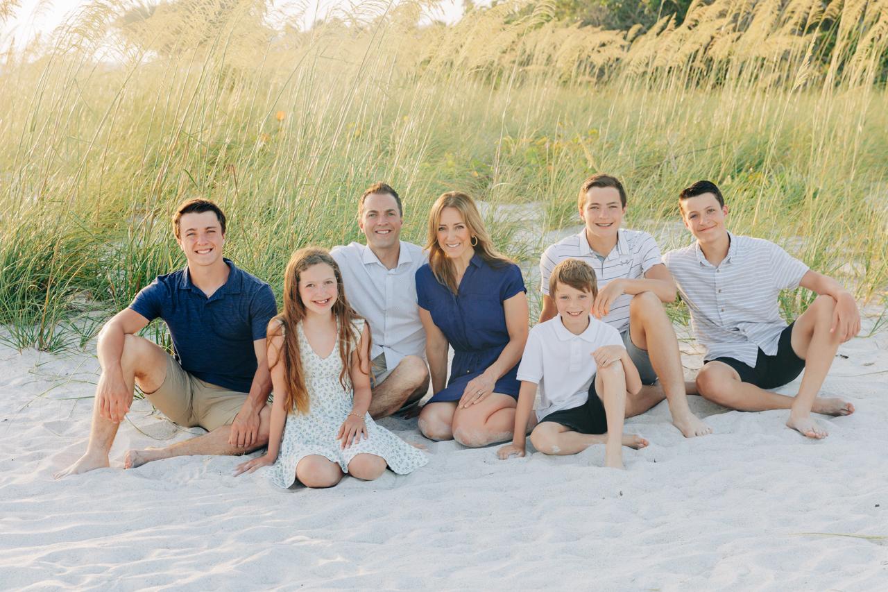 The Homeschool Family Fitness family at the beach