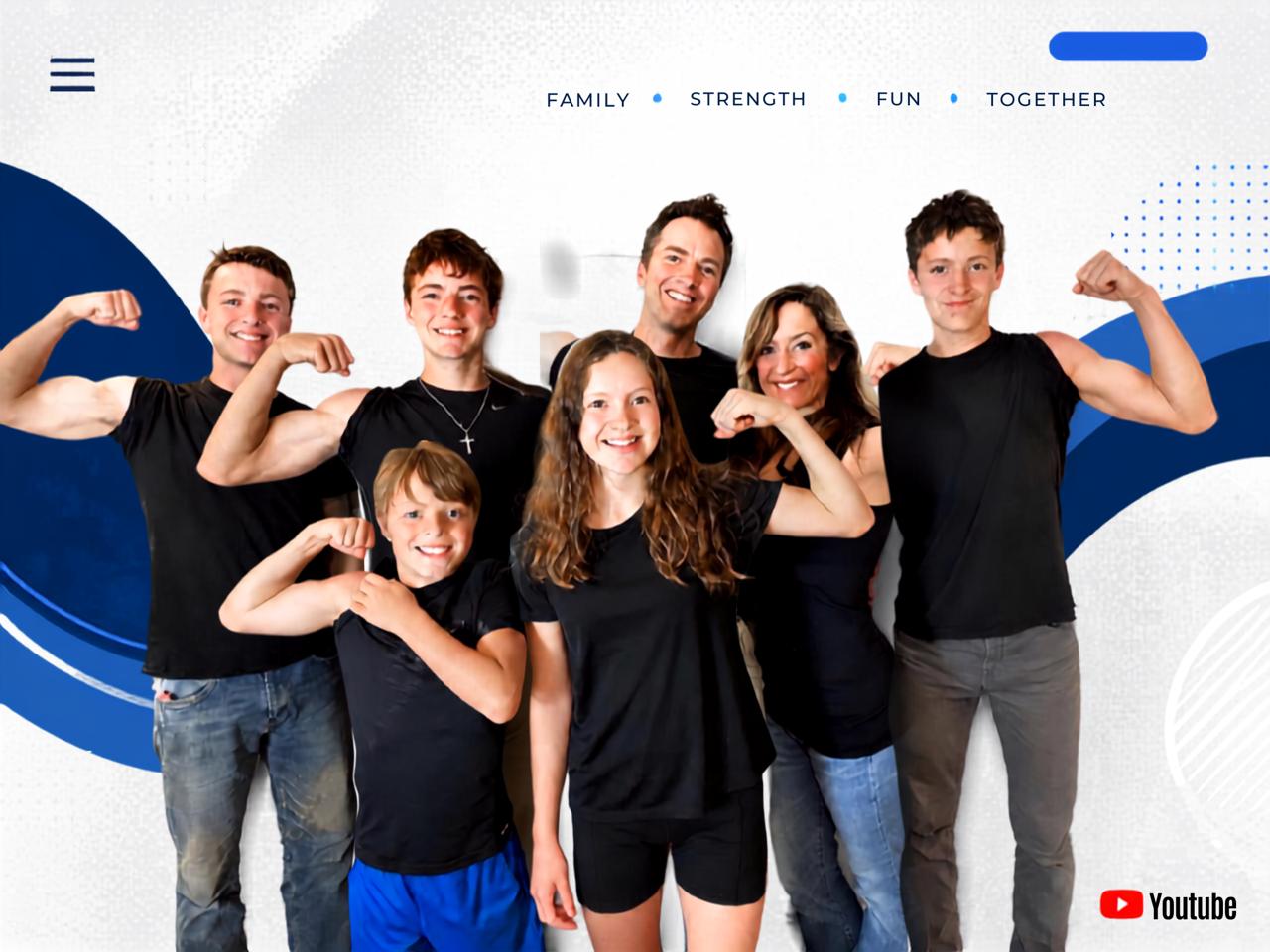 The Homeschool Family Fitness family flexing