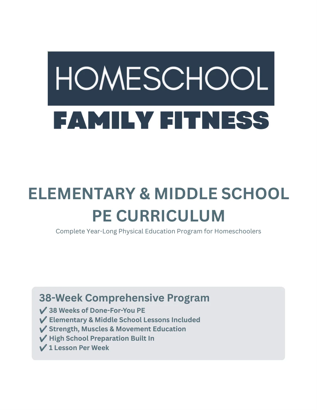 Sample page 1 from the Homeschool Family Fitness curriculum